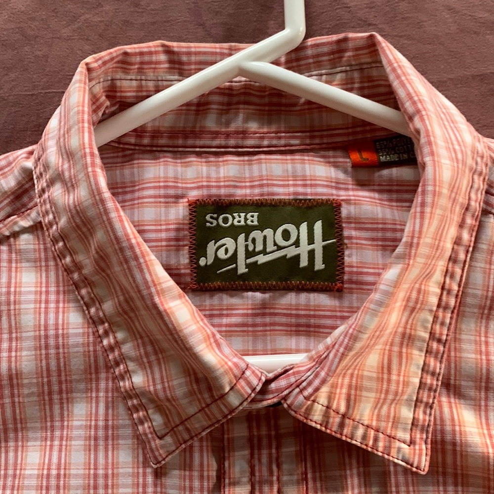 Plaid button down shirt sleeve shirt